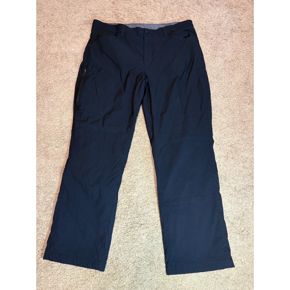 Eddie Bauer Pant Men 40x30 Fleece Lined Tech UPF 50+‎ Zip Cargo Pocket Black